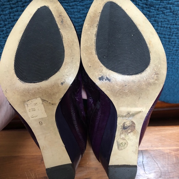 All Black purple wedges sz 9 - Picture 6 of 7